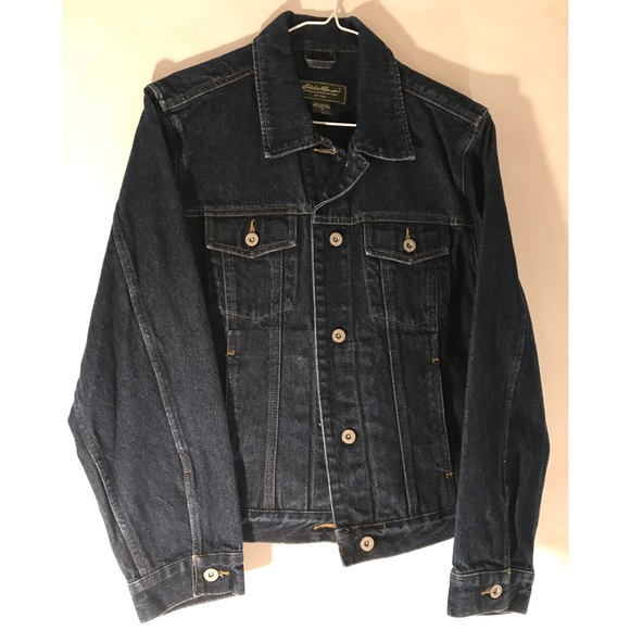 Eddie Bauer Jackets & Blazers - Eddie Bauer Dark Denim Jean Jacket, Authentic Outdoor Outfitter EST 1920 Size M
